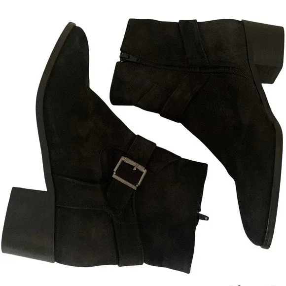 Avellini genuine suede Made in Italy ankle boots block heeled booties 39 size 9 - Picture 1 of 9